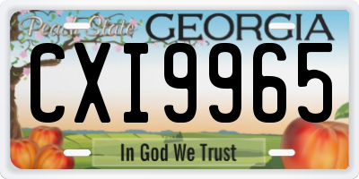 GA license plate CXI9965