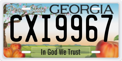 GA license plate CXI9967