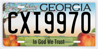 GA license plate CXI9970