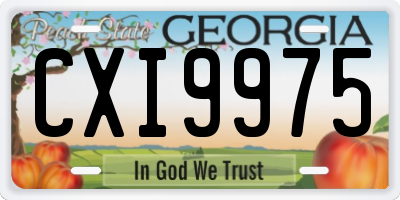 GA license plate CXI9975