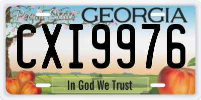 GA license plate CXI9976