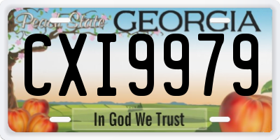 GA license plate CXI9979