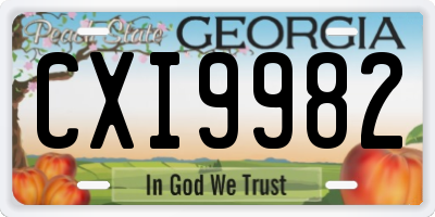 GA license plate CXI9982