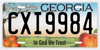 GA license plate CXI9984