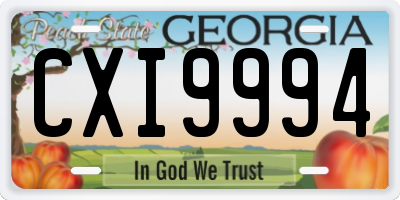 GA license plate CXI9994