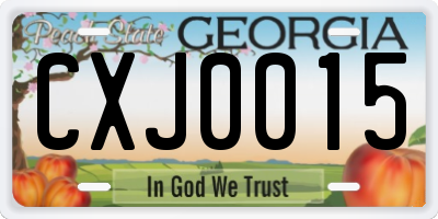 GA license plate CXJ0015