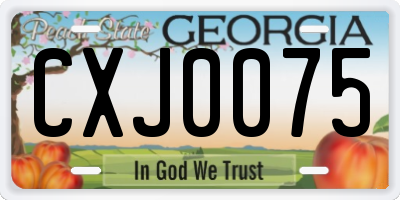 GA license plate CXJ0075