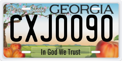 GA license plate CXJ0090