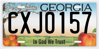 GA license plate CXJ0157