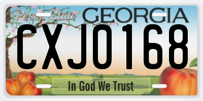 GA license plate CXJ0168