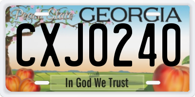 GA license plate CXJ0240