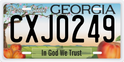 GA license plate CXJ0249