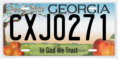 GA license plate CXJ0271