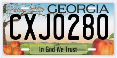 GA license plate CXJ0280
