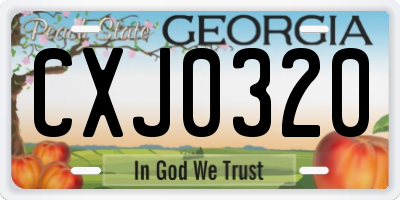 GA license plate CXJ0320