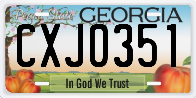 GA license plate CXJ0351