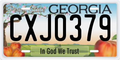 GA license plate CXJ0379