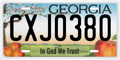 GA license plate CXJ0380