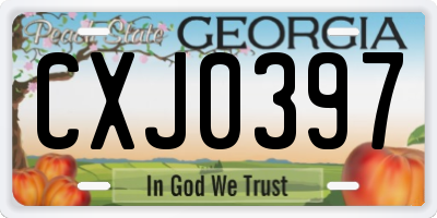 GA license plate CXJ0397
