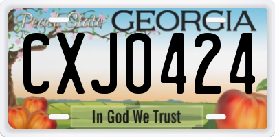 GA license plate CXJ0424