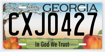 GA license plate CXJ0427