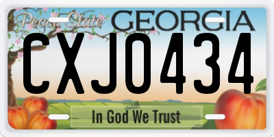 GA license plate CXJ0434