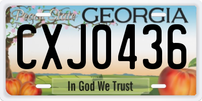 GA license plate CXJ0436