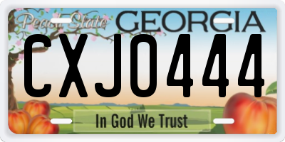 GA license plate CXJ0444