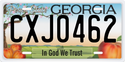 GA license plate CXJ0462
