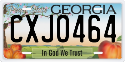 GA license plate CXJ0464