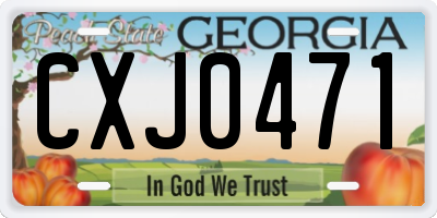 GA license plate CXJ0471
