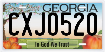 GA license plate CXJ0520