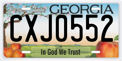 GA license plate CXJ0552
