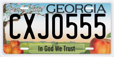 GA license plate CXJ0555