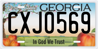 GA license plate CXJ0569
