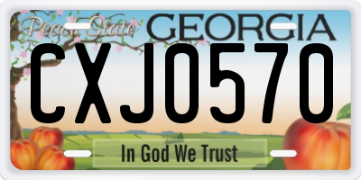GA license plate CXJ0570