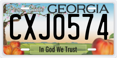 GA license plate CXJ0574