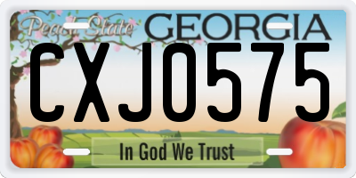 GA license plate CXJ0575