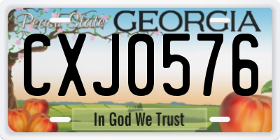GA license plate CXJ0576
