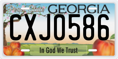 GA license plate CXJ0586