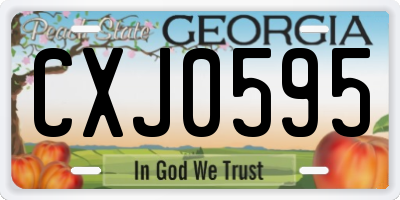 GA license plate CXJ0595