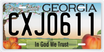 GA license plate CXJ0611
