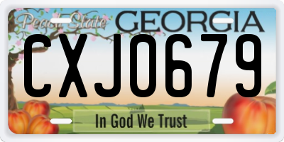 GA license plate CXJ0679