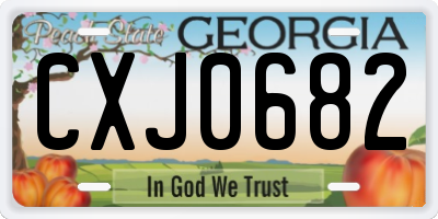 GA license plate CXJ0682