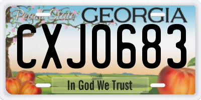 GA license plate CXJ0683