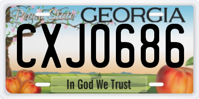 GA license plate CXJ0686