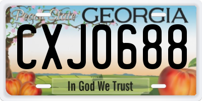GA license plate CXJ0688