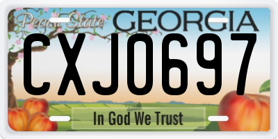 GA license plate CXJ0697