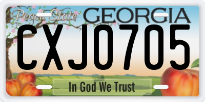 GA license plate CXJ0705