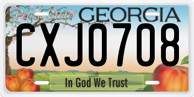 GA license plate CXJ0708
